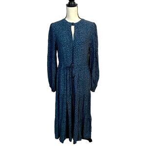 Fresha London Blue Tiered Boho Peasant Dress Size XS